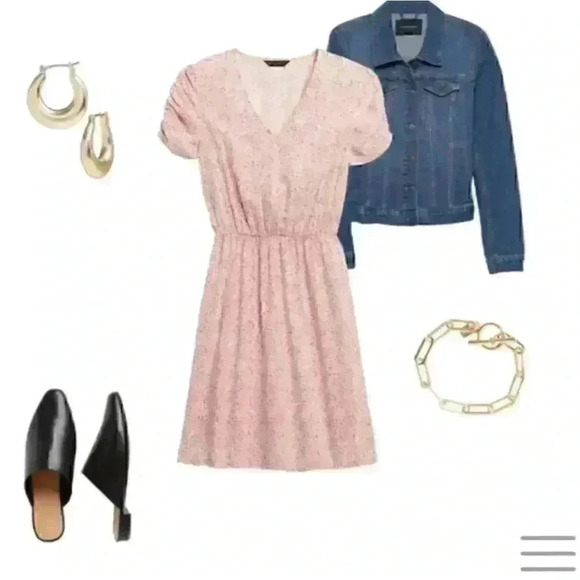 Banana Republic Puff-Sleeve Fit-And-Flare Dress - Picture 7 of 12